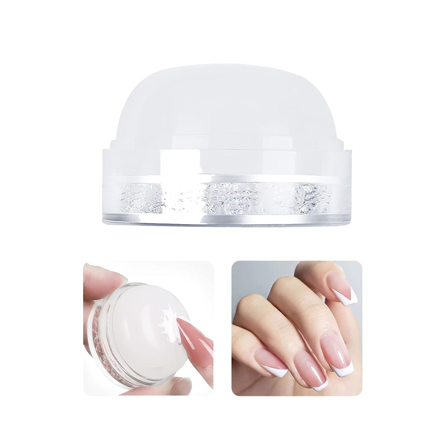 Nail Art Stamper - Clear Silicone Stamper with Scraper, Transparent Jelly for DIY Manicure & Nail Art-Velvo Beauty
