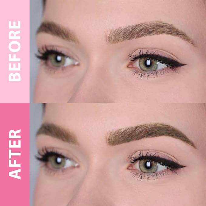 evpct 1Pcs Dark Brown Magic Microblading Eyebrow Contouring Pen Brow Pencil, with 4 Brush Micro-Fork-Tips Precise Applicator, Dual-ended Eyebrow Brush, Hair Like Strokes, Natural Looking Brows-Velvo Beauty