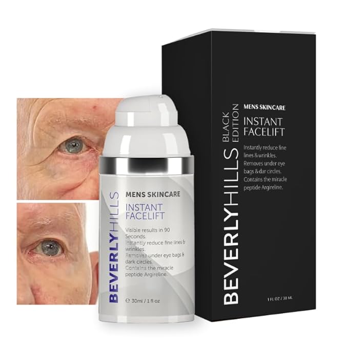 Beverly Hills Mens Instant Facelift and Eye Serum Treatment for Dark Circles, Puffy Eyes, and Wrinkles-Velvo Beauty