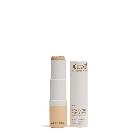 ATTITUDE Oceanly Light Coverage Under Eye Concealer Stick, Titanium Dioxide-Free, EWG Verified, Plastic-Free, Vegan & Cruelty-free Makeup, Nude, 0.2 Ounces-Velvo Beauty