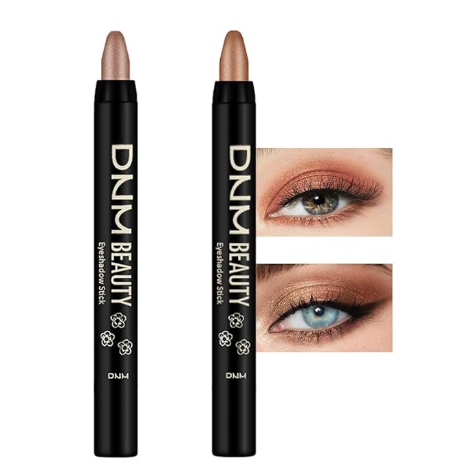 Kaely 2Pcs Cream Eyeshadow Stick Set for Eyes,Rose Gold & Beige Gold Shimmer Pen,Eye Brightener Halloween Makeup,sombras para ojos,Smooth Eye Shadow Highlighter Crayon Pencil Waterproof,05+15-Velvo Beauty