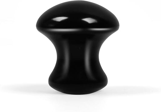 1 Pc Mushroom Jade Gua Sha Facial Tools, Jade Roller Guasha Massage Black Jade Stone Mushroom Shaped Face Lift Remove Wrinkles Massager for Women Spa, Gua Sha Massage Knobs for Body Relaxing-Velvo Beauty