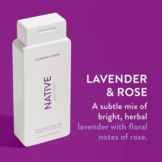 Native Body Wash Contains Naturally Derived Ingredients | for Women & Men, Sulfate, Paraben, & Dye Free Leaving Skin Soft & Hydrated |Coconut & Vanilla, Lavender Rose, & Cucumber Mint, 18 oz Pack of 3-Velvo Beauty