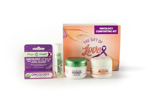 PhysAssist - Comfort kit for Chemo & Radio Patient The Gift of Love, Faith & Support. 2-1.5 oz face and body cream plus lip balm & roll-on-Velvo Beauty