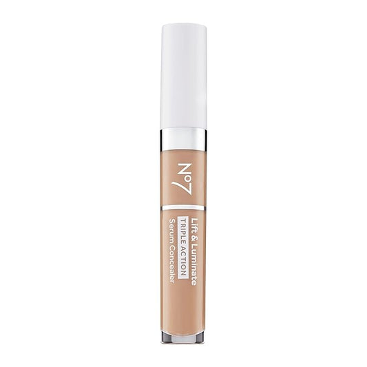 No7 Lift & Luminate Triple Action Serum Concealer - Medium - Anti Aging Liquid Concealer Makeup for Blemishes & Dark Circles - Medium to Full Coverage Concealer for Face (8ml)-Velvo Beauty