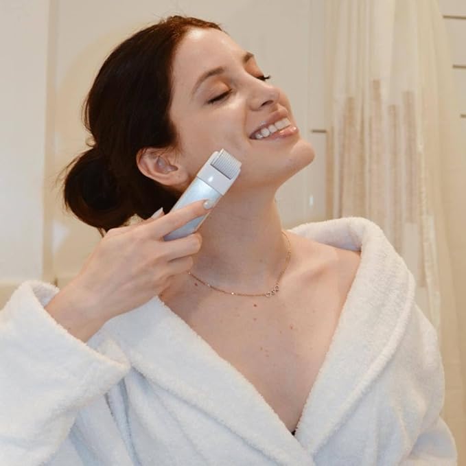 StackedSkincare Microneedling Roller with Replaceable 0.2mm Stainless Steel Needle Head - Gentle Micro Needle Roller for Face, Scalp & Body - Ergonomic Aluminum Handle for Smooth, Even, Radiant Skin-Velvo Beauty