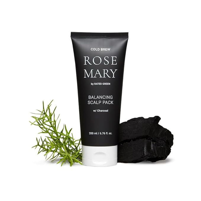 RATED GREEN Cold Brew Rosemary Balancing Scalp Pack w. Charcoal | Rosemary, Charcoal | Detoxifying and Deep Conditioning Care For Oily, Flaky Scalp | Silicone-Free, Korean Vegan Formula | 6.76 Fl. Oz-Velvo Beauty