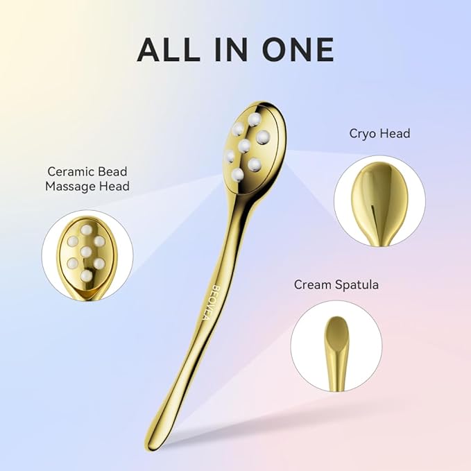 3-in-1 Face Roller for Women – Cryo Sticks for Puffiness, Skin Tightening & Face Lifting, Facial Roller with Cream Spatula, Travel-Friendly Design-Velvo Beauty