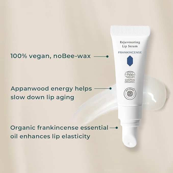 INNA Organic Lip Serum, Moisturizing, Fine Line Care & 100% Vegan, EWG & COSMOS Certified | Frankincense Essential Oils Infused Skin Care | Luxury Clean Beauty-Velvo Beauty