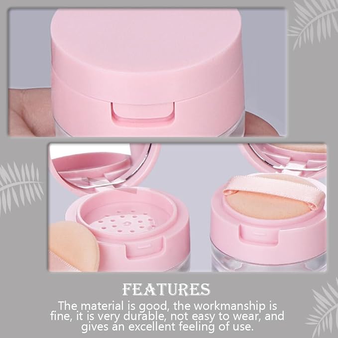 minkissy 2 Sets Powder Box Mini Containers Loose Cosmetic Cases for Traveling Foundation Makeup Powder Women Cosmetic Supply Powder Case Bulk Makeup Pink Flash Body Powder 3g Abs-Velvo Beauty