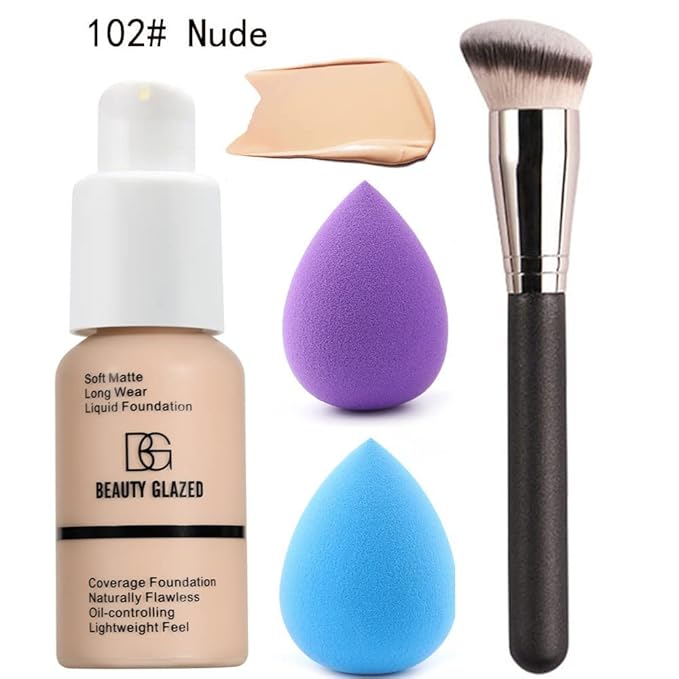 All in One Makeup Kit For Girls12 Colors Naked Eyeshadow Palette, Nude Foundation Face Primer, Makeup Brush, Makeup Sponge, Eyebrow Soap Kit Brows Gel, Winged Eyeliner Stamp Makeup Set (SetA)-Velvo Beauty