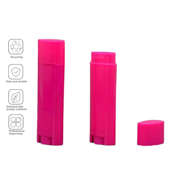 5ml 100Pcs Empty Oval Deodorant Lip balm Tubes Containers Twist-up Refillable Containers for Lipstick,Chapstick,Homemade Lip balm,DIY Deodorants(Hot Pink)-Velvo Beauty
