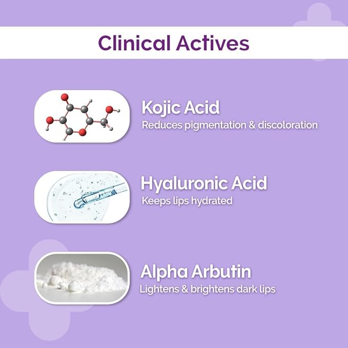 1% Kojic Acid Lip Balm With Alpha Arbutin & Hyaluronic Acid, SPF 30 PA++ for Dark & Pigmented Lips - 4g-Velvo Beauty