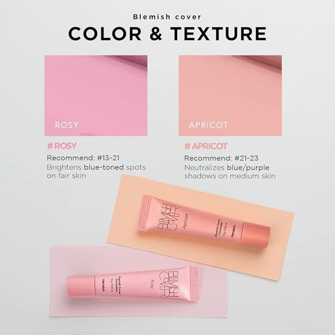 Hanskin Rosy Blemish Cover, Full Coverage Color Correcting Concealer for Under Eye Dark Circles, Korean Makeup [Rosy/12g]-Velvo Beauty