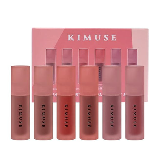 KIMUSE Water Gel Lip Tint 6 Colors Set, Highly Pigmented Long Lasting Moisturizing Glossy Lip Stains, Hydrate Lightweight Lip Gloss Makeup-Velvo Beauty