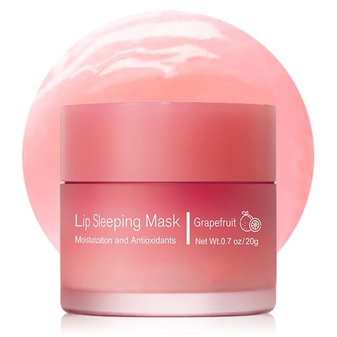 Hydrating Lip Sleeping Mask, Long Lasting Hydrating Night Lip Balms for Intensive Moisturizing and Care, Prevention Dry and Crack (GRAPEFRUIT) 0.7 OZ-Velvo Beauty