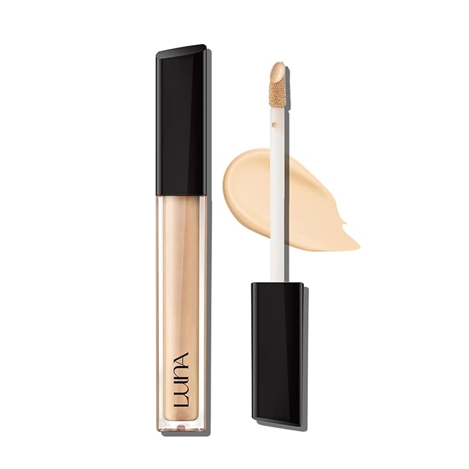 LUNA Long-Lasting Tip Concealer Cover-Fit (#02 Beige) Full Coverage, for Under Eye Dark Circles, Fine Lines, Redness & Discoloration, Korean Makeup 0.26 Fl Oz-Velvo Beauty