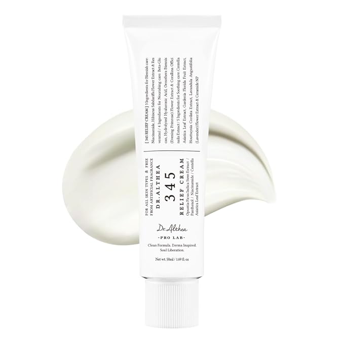Dr.Althea 345 Relief Cream, Daily Face Moisturizer, Blemish Relief Care, Soothing Recovery & Moisture, Korean Vegan Skin Care for All Skin Types, 1.69 Fl Oz (Pack of 1)-Velvo Beauty
