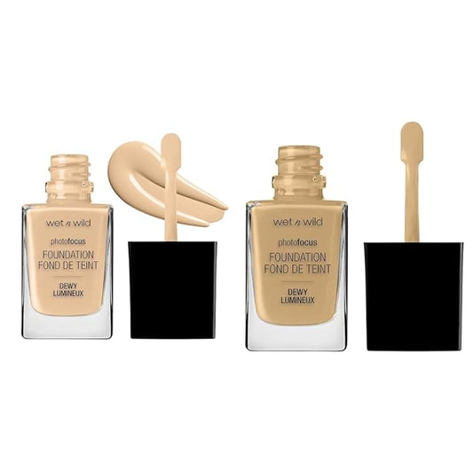 wet n wild Photo Focus Dewy Liquid Foundation Makeup Soft Beige & Dewy Foundation Cream Beige-Velvo Beauty