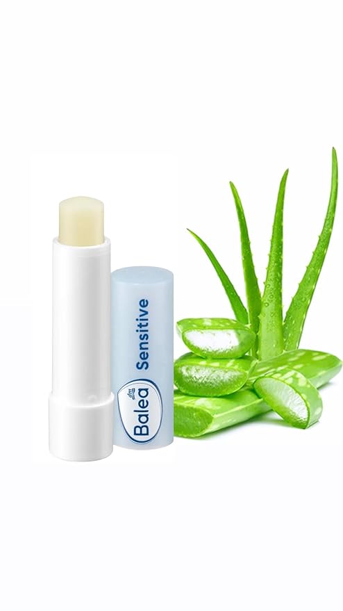 Balea Lip Care Sensitive, Moisturizing Lip Balm with Aloe Vera 9.6 g (pack of 2) - German product-Velvo Beauty