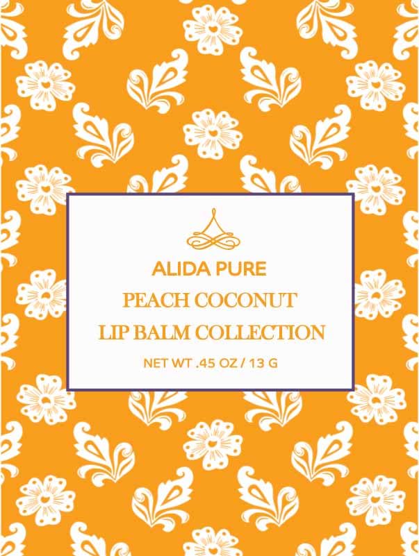 Peach Coconut Lip Balm Collection, Vegan Lip Balm Set, Lip Balm, Beeswax Free, with Avocado Oil, Organic Jojoba Oil, and Vitamin E, Natural Moisturizer for Dry, Chapped Lips, 3 Tube Set-Velvo Beauty