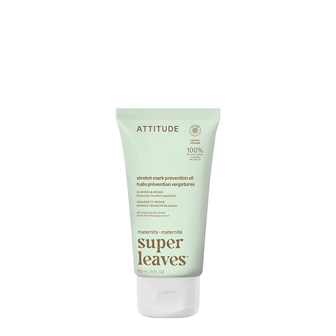 ATTITUDE Pregnancy Stretch Mark Prevention Oil, EWG Verified, Dermatologically Tested, Plant and Mineral-Based, Vegan Maternity Products, Argan Oil, 5 Fl Oz-Velvo Beauty