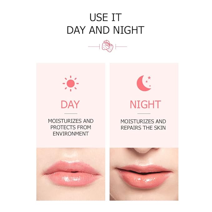 BIOAQUA Strawberry Fruit Moisturizing Lip Mask Hydrating Oil Dry Lips Repair Cracked Skin Cream 13g 0.46oz-Velvo Beauty