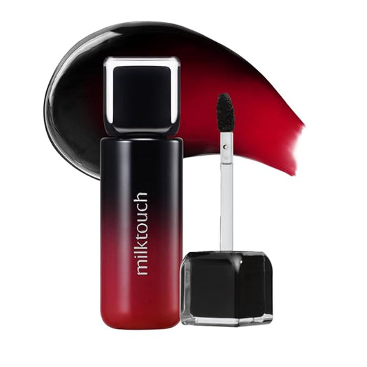 MILKTOUCH Black Peel Off Lip Tattoo - Long-Lasting Matte Lip, Waterproof & Transfer-Proof, Highly Pigmented, Stay-On-All-Day Lip Tint Stain (4.5g) #03 Black Apple-Velvo Beauty