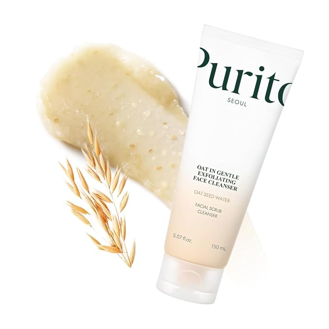 Purito Oat Exfoliating Facial Polish Cleanser - Hydrating Daily Face Wash with Gentle Scrub Clay Pore Minimizing Panthenol, Oat Seed Water Vegan, Non-comedogenic Korean Skin Care 5.07 fl.oz-Velvo Beauty
