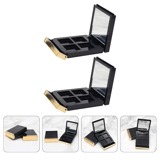 Empty Makeup Palette 2PCS Eyeshadow Makeup Palette with Mirror Plastic Cosmetic Storage Case for Makeup Eyeshadow Lipstick-Velvo Beauty