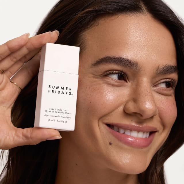 Summer Fridays Sheer Skin Tint - Skin Tint with Hyaluronic Acid - Helps Diminish Uneven Skin Tone - Sheer to Light Coverage - Shade 5 - Medium with Warm Neutral Undertones (1 Fl Oz)-Velvo Beauty