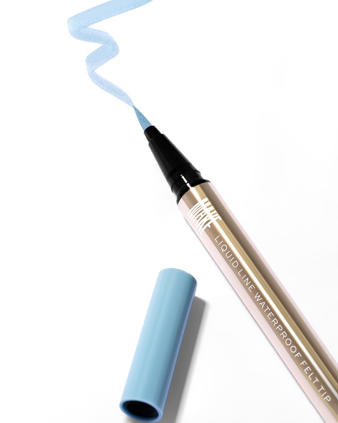 MAKE Beauty Liquid Line Waterproof Liquid Eyeliner Pen. Smudge-Proof Felt Tip for Precise Application of Lines, Wings, and Graphics. Long Lasting Eye Liner - Shade, New Sky-Velvo Beauty