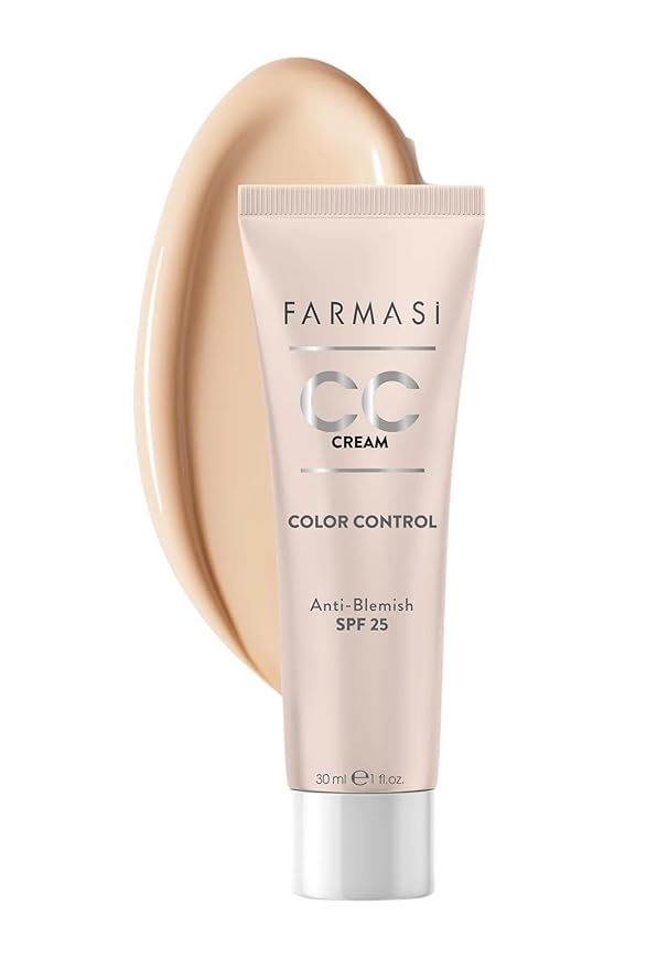 FARMASi CC Color Control Cream, Natural and Flawless Finish, Enriched Formula with Multimineral & Spf 25+, All-Day Hold, All Skin Types, 1 fl. oz, 02 Light ot Medium-Velvo Beauty