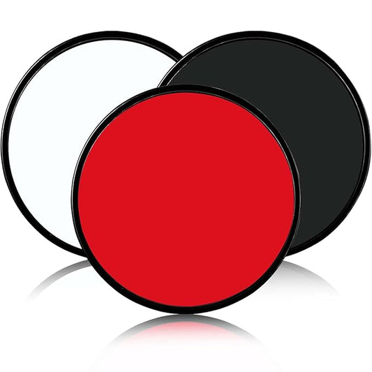 3 Pcs Halloween Face Paint Special Effects Makeup Kit,Water-based Black White Red Face Body Paint,Clown Cosplay SFX Joker Zombie White Makeup Professional Face Painting Kit for Adult-Velvo Beauty