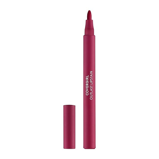 COVERGIRL Outlast, 05 All-Star, Lipstain, Smooth Application, Precise Pen-Like Tip, Transfer-Proof, Satin Stained Finish, Vegan Formula, 0.06oz-Velvo Beauty