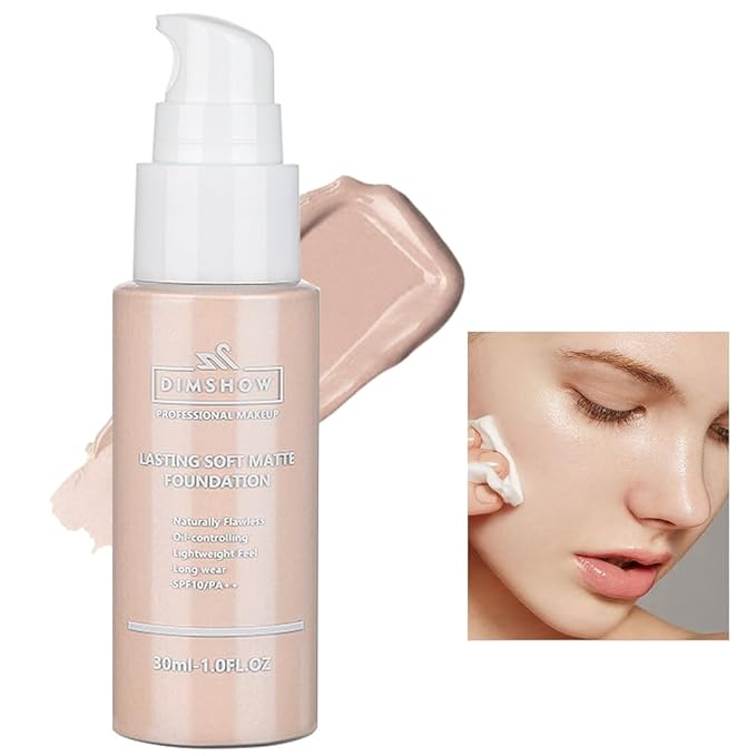 Flawless Matte Liquid Foundation Makeup, Vegan & Cruelty-Free, Liquid Oil-Free Foundation Face Makeup for Combination & Oily Skin, Longwear Medium-Full Coverage (02, 30ml)-Velvo Beauty