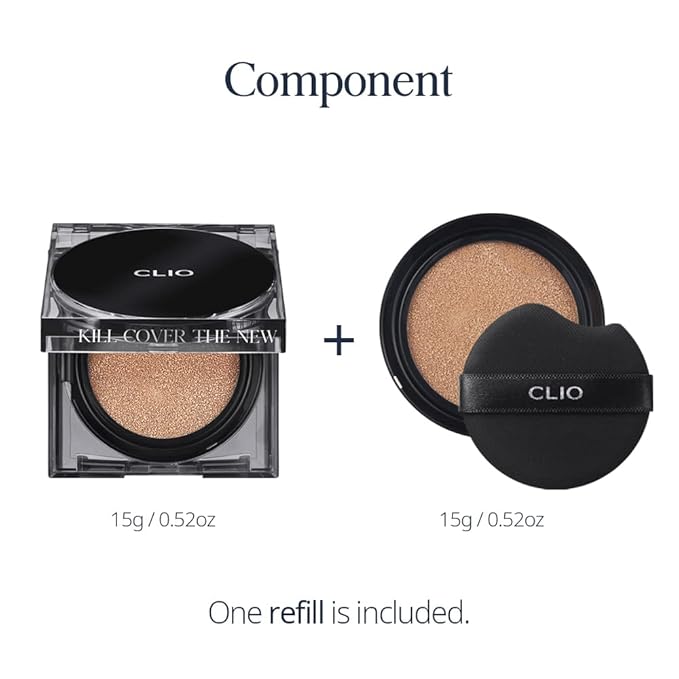 CLIO Kill Cover The New Founwear Cushion Refill Included (15g*2, 1.5 FAIR)-Velvo Beauty