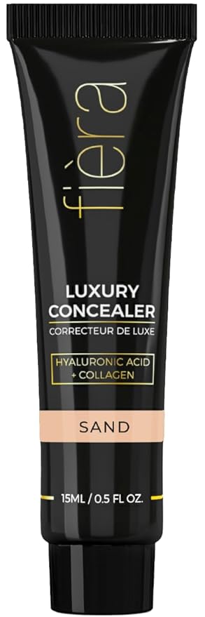 Fièra Luxury Concealer with Anti-Aging - All Day Coverage for Dark Circles, Fine Lines, Wrinkles & Spots - Sand/Sable, 0.5 Ounce-Velvo Beauty