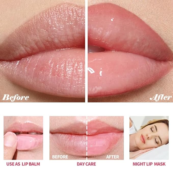 Honey Lip Balm Pot, Propolis Lip Mask, Strawberry Hydrating Propolis Lip Sleeping Mask, Prevent Dry&Cracked, Lip Repair Nourishes the Lip Skin (strawberry & blueberry & peach & avocado)-Velvo Beauty