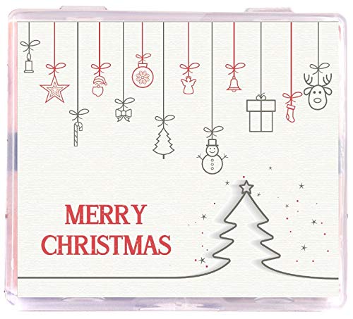 [200 Counts + Mirror Case] Christmas Edition Natural Bamboo Charcoal Oil Blotting Sheets for Face with Mirror Case-Velvo Beauty
