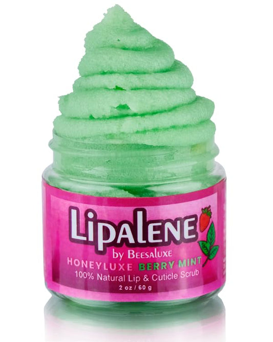 Lipalene HoneyLuxe - 100% Natural Lip & Cuticle Scrub - Berry Mint-Velvo Beauty