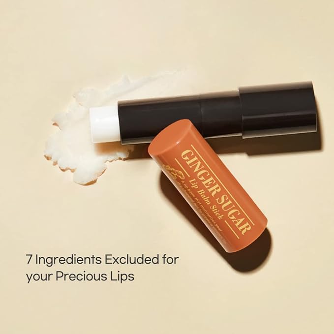 ETUDE Ginger Sugar Lip BalmStick Treatment 4g | Gentle Korean Lip Skin Care| Smooth and Moist Lips| Natural Ingredients Nourish & Hydrate Ginger, Sugar, Shea Butter Give Moisturizing Relaxing Effect-Velvo Beauty