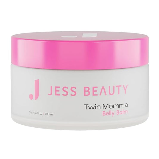 JESS BEAUTY | Twin Momma Belly Balm Lotion Coconut Oil & Avocado Oil | Skin Care Maternity Postpartum Essentials 4.4 fl oz-Velvo Beauty