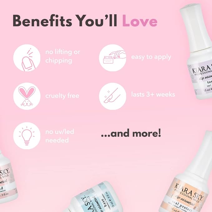 Kiara Sky Long Lasting Nail Dip Powder Pink Tones 1 oz, Flower Child-Velvo Beauty