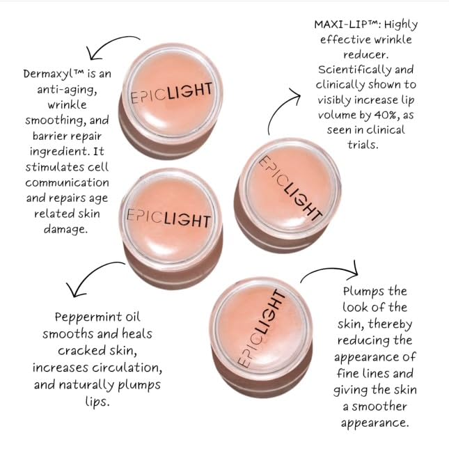 EpicLight Lip Flip Treatment Balm - Lip Balm and Plumper - Peptide Treatment for Lips Volume & Hydration - Plump, Smooth, and Moisturize Lips - Paraben & Sulfate-free, Non-Toxic Makeup-Velvo Beauty