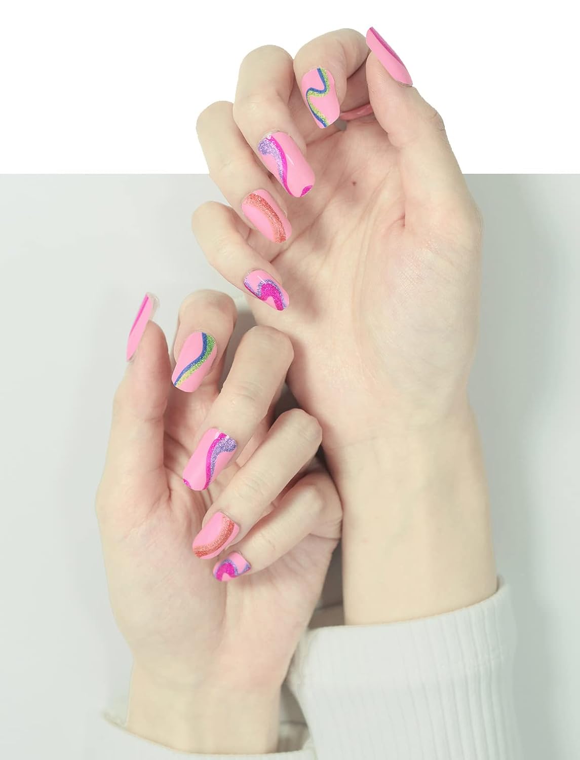 Nail Polish Strips, 32PCS Salon Quality Wraps, Long Lasting Gel Nail Stickers for Women Easy Apply& Remove (Bubble Gum Dark Pink)-Velvo Beauty