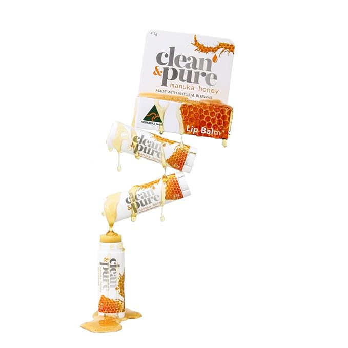 Lip Balm 3-Pack (Manuka Honey) | Lip Care Set With 100% All Natural Beeswax and Vitamin E Oil | Flavored Lip Balm for Dry, Chapped Lips | Made in Australia…-Velvo Beauty