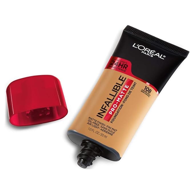 L'Oreal Paris Cosmetics Makeup Infallible Pro-Matte Liquid Longwear Foundation, Caramel Beige, 1 fl oz-Velvo Beauty