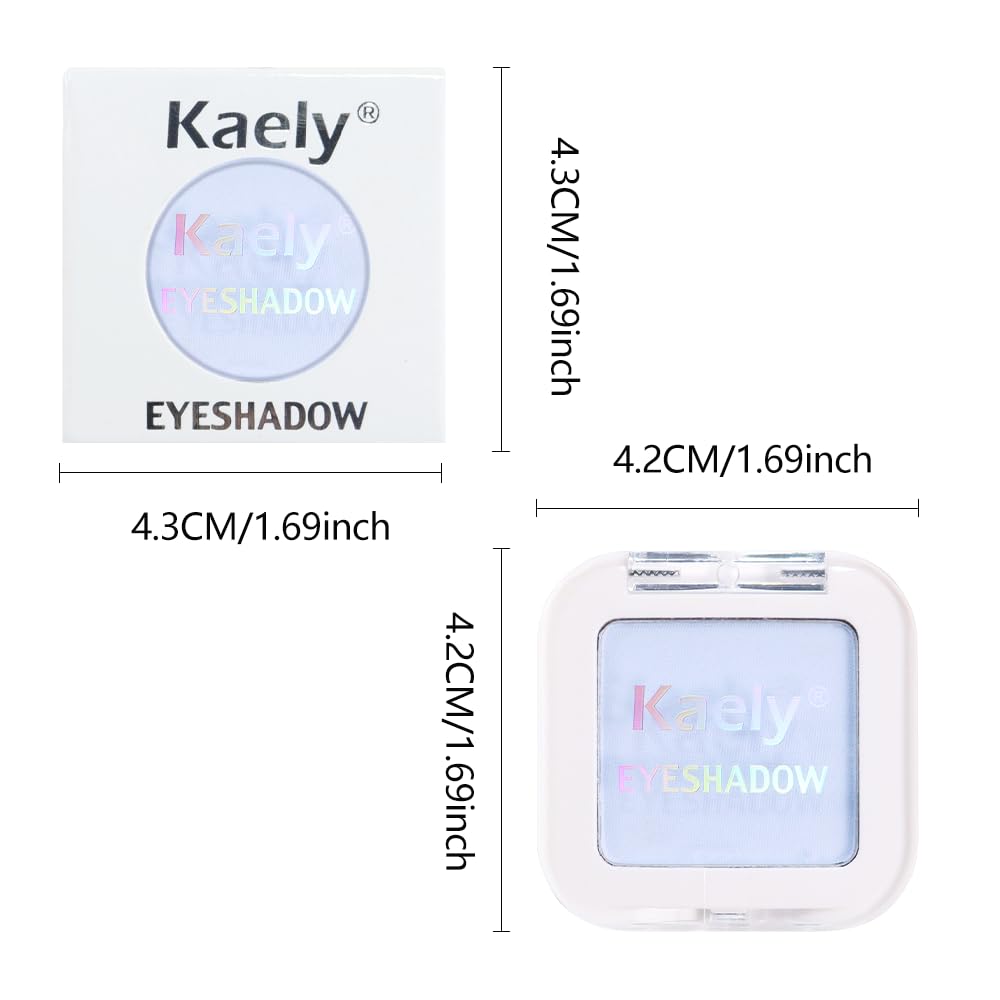 Kaely Pressed Single Eyeshadow Makeup, Light Blue Monochrome Matte Eye Shadow for Older Women, Neutral Powder Eyeshadow Palette Pigmented Waterproof, sombras para ojos, Lightweight Blendable, 22-Velvo Beauty