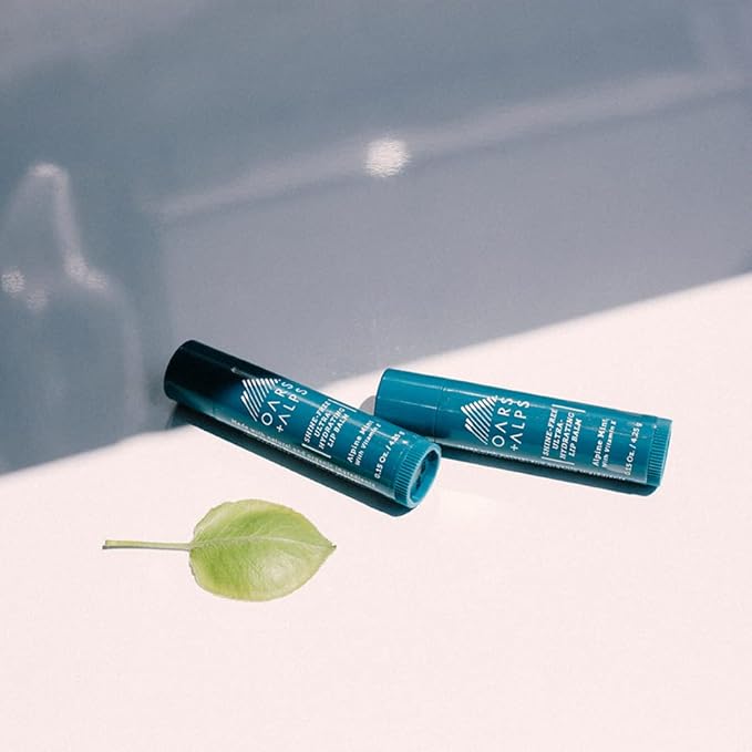 Oars + Alps Shine Free Lip Balm, Ultra Hydrating Lip Care Infused with Vitamin E, Alpine Mint Scent, 0.45 Oz Each, 3 Pack-Velvo Beauty